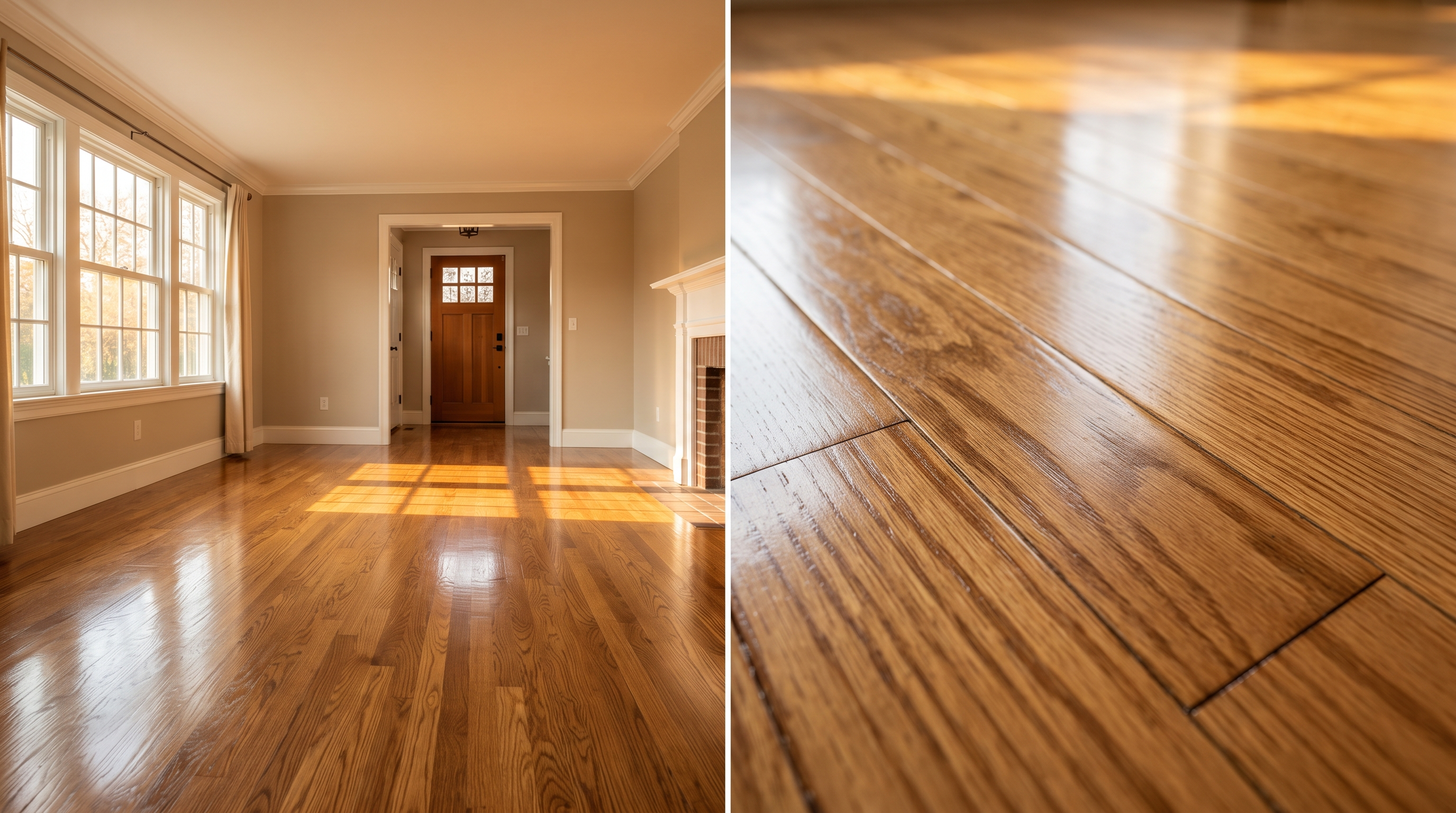 fresh hardwood flooring in CT home