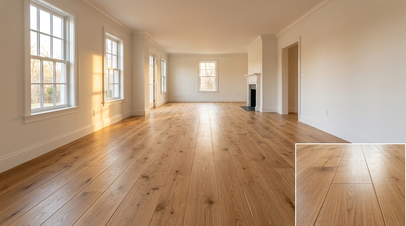 fresh hardwood job completed in a NY livingroom