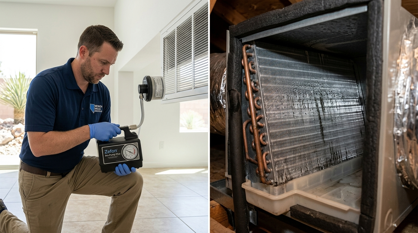 our specialist checking for mold in the AC system